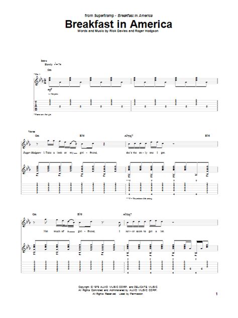 supertramp breakfast in america chords.